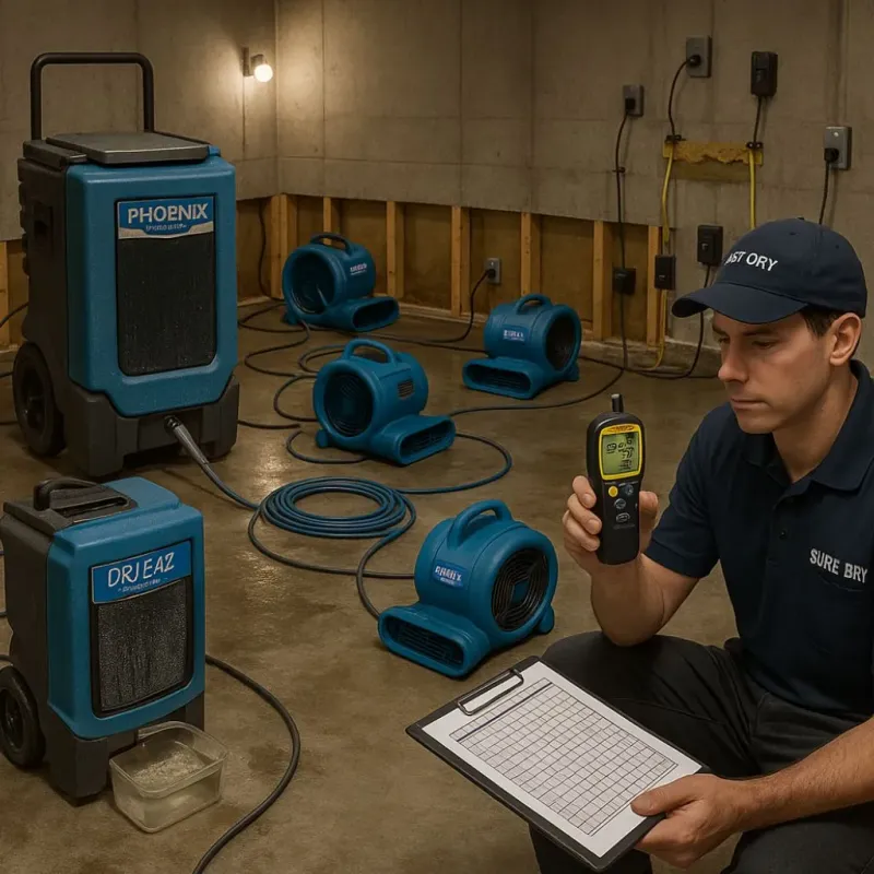 Structural Drying and Dehumidification process in Clay County, IA